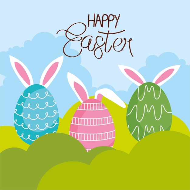 Colorful happy easter design