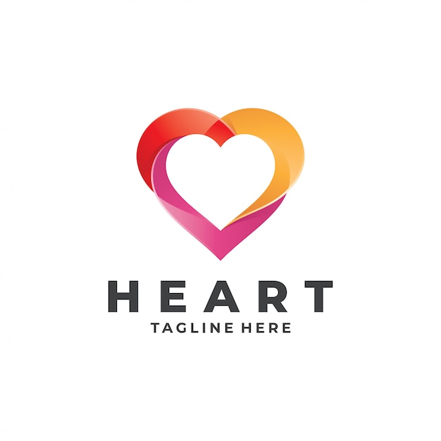 Colorful Heart Love Logo template