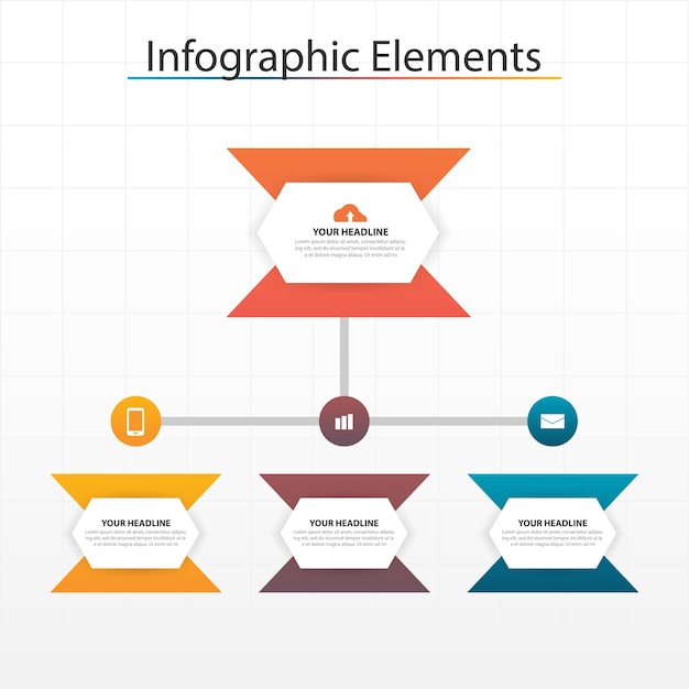 Colorful hexagon business Infographics elements