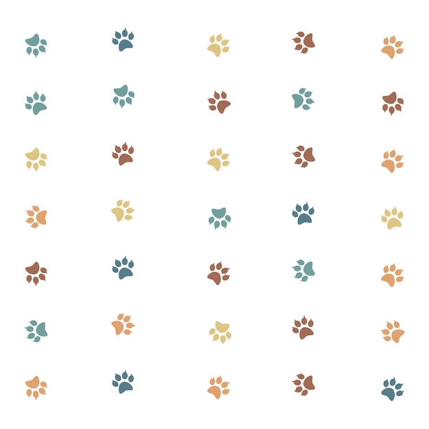 Vector colorful kitten pow pattern design