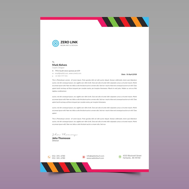 Colorful Letterhead