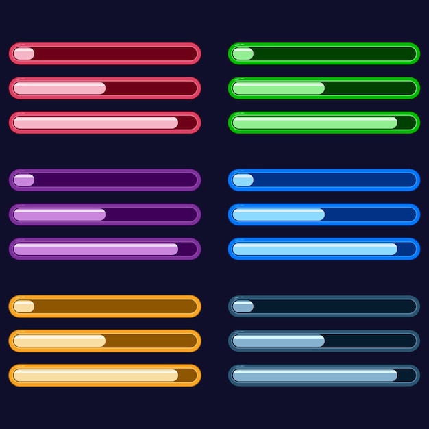 colorful loading, experience, progress bar