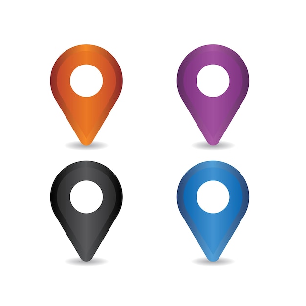 Colorful Location icon set design