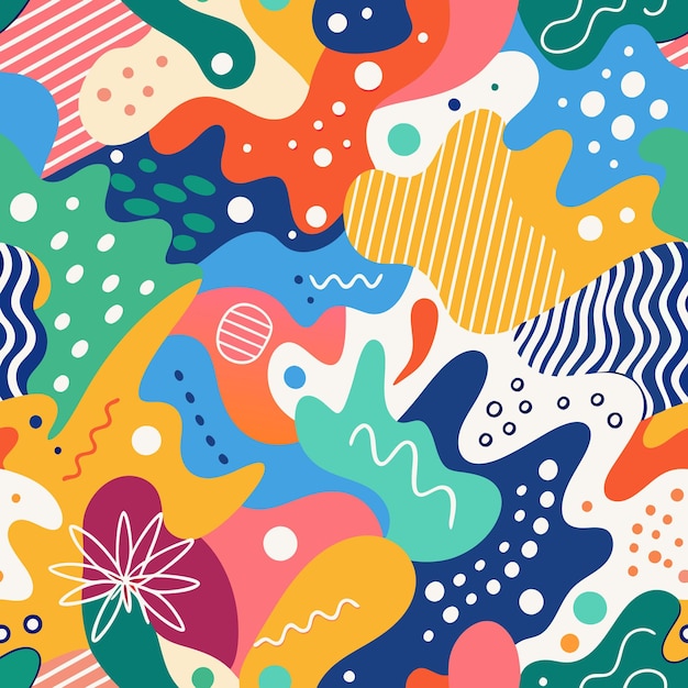 Vector colorful minimalist background doodles