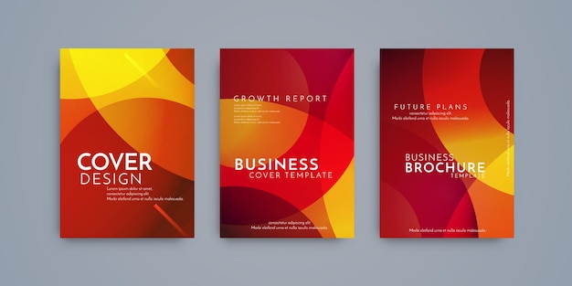 Colorful modern gradient covers brochure template set