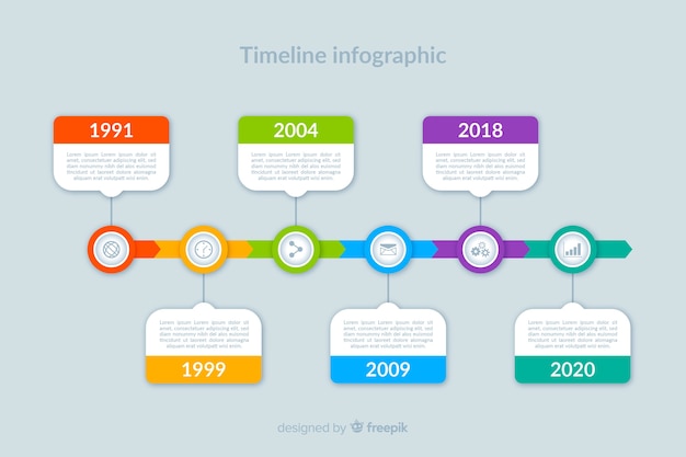 Vector colorful modern timeline infographic template