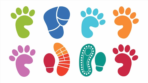 a colorful picture of a colorful foot print with a blue and pink sole