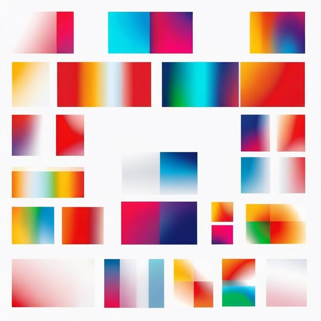 Vector a colorful picture of a rainbow colored rectangle with a square pattern