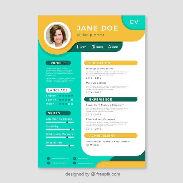 Colorful resume template