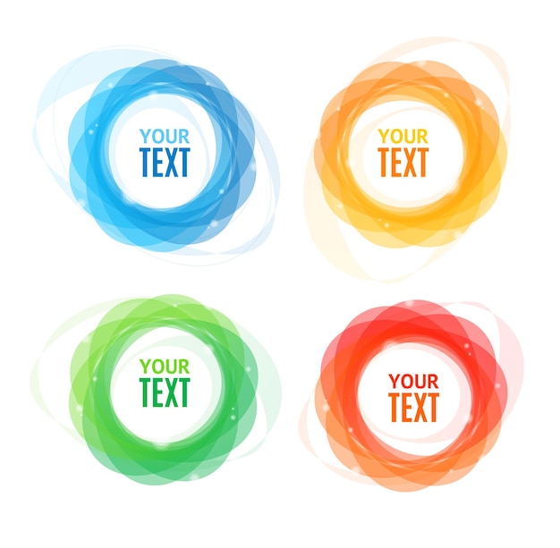 Vector colorful round abstract banners shape set vector