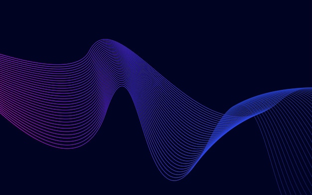 Colorful shiny wave with lines Curved wavy line smooth stripe Design element