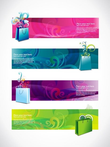 Colorful shopping banners