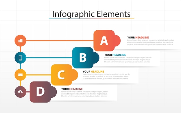 colorful square business Infographics elements