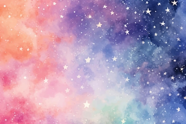 Vector colorful starry galaxy background