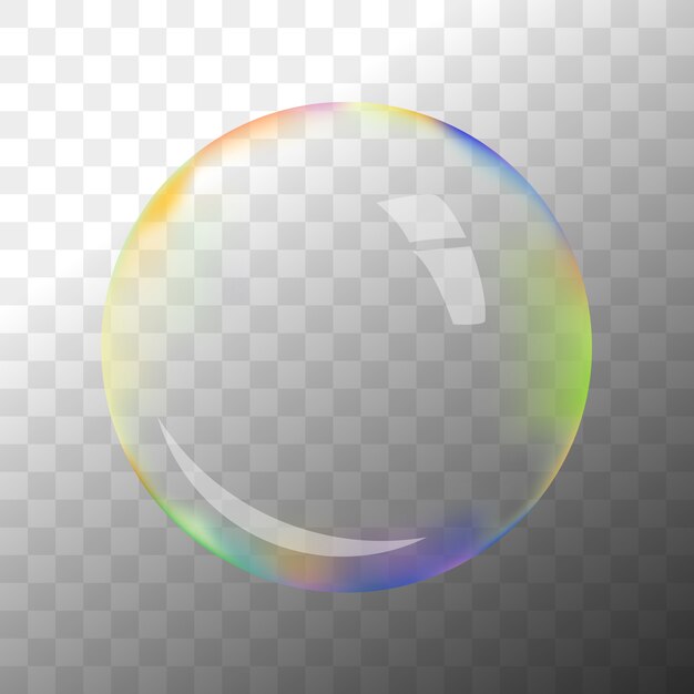 Vector colorful transparent soap bubble with hotspot