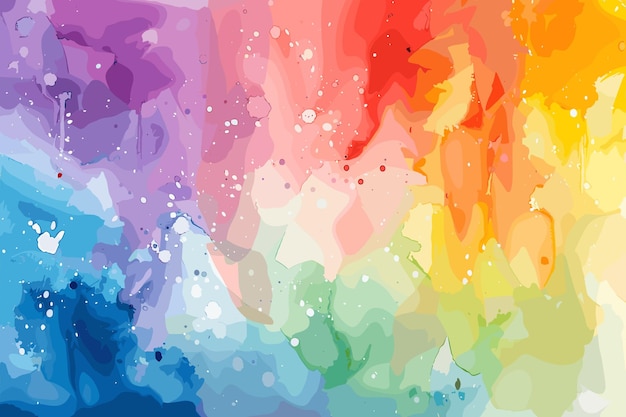 Vector colorful watercolor splatter background with canvas texture