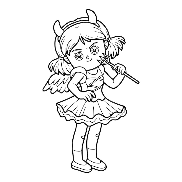 Coloring book for children, Devil girl