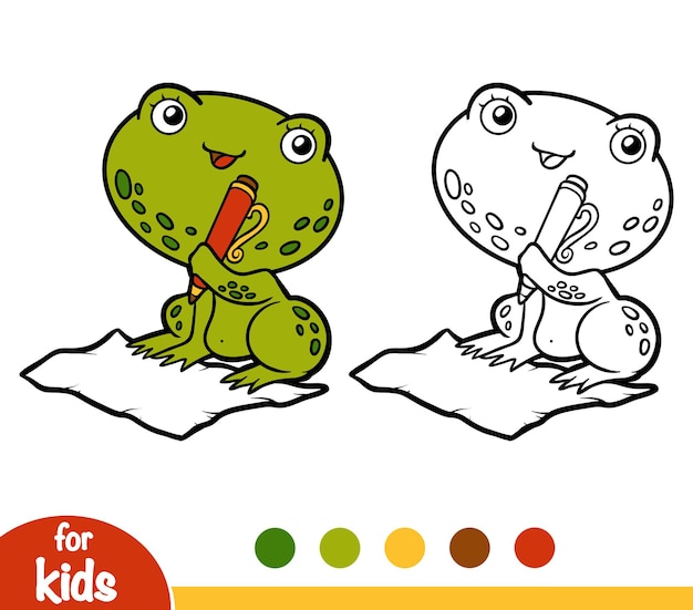 Coloring book for children, Frog