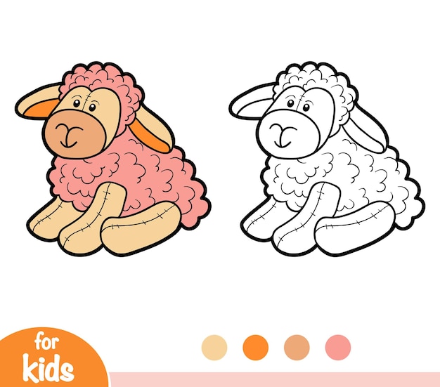Coloring book for children, Stuffed toy Sheep