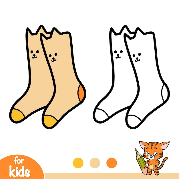 Coloring book Socks with a cats