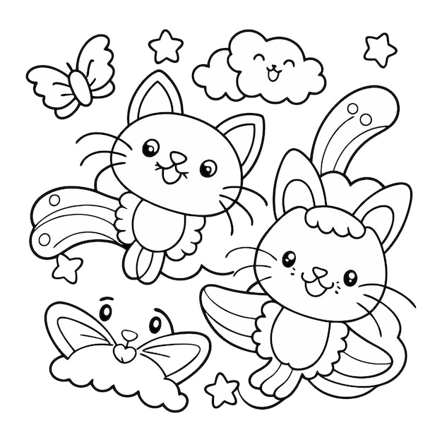 Vector coloring page outline