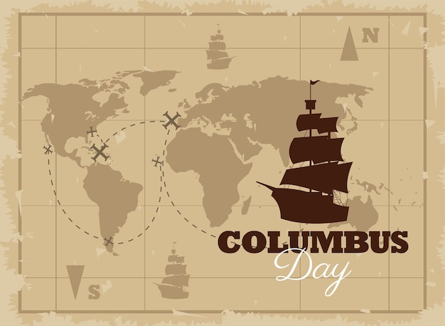 Columbus day lettering card