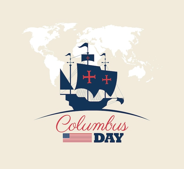 Columbus day lettering celebration