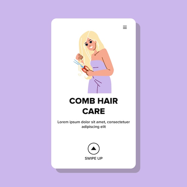 Comb hair care vector