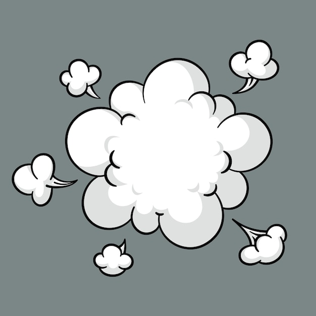 Comic cloud or smoke cartoon motion effects and explosions