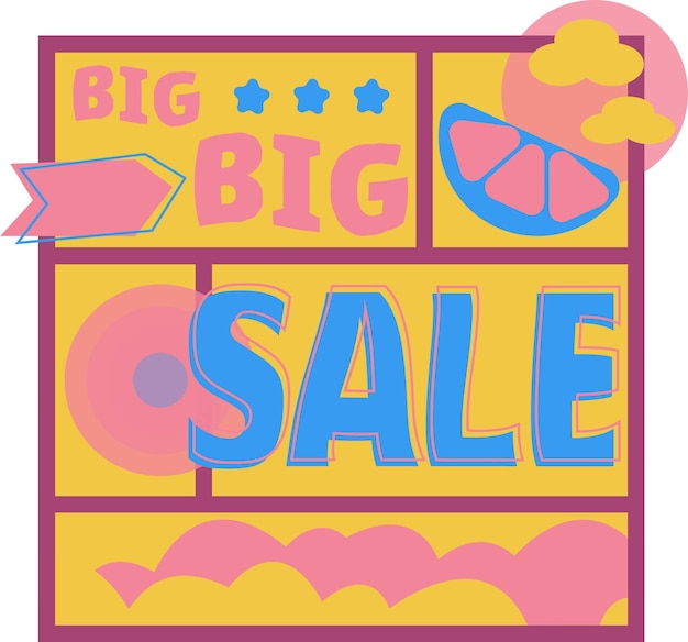 Vector comic clouds funny special sale icon vector style