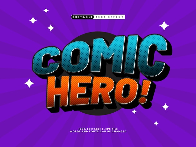 comic editable text effect with comic hero text