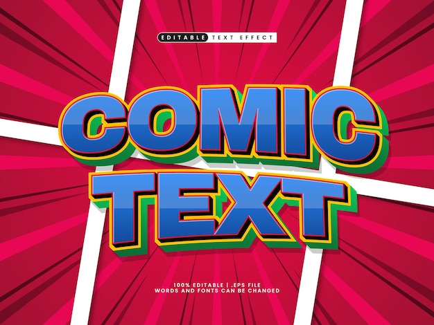 comic text editable comic text effect template