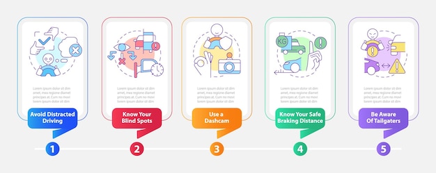 Commercial drivers safety rules rectangle infographic template