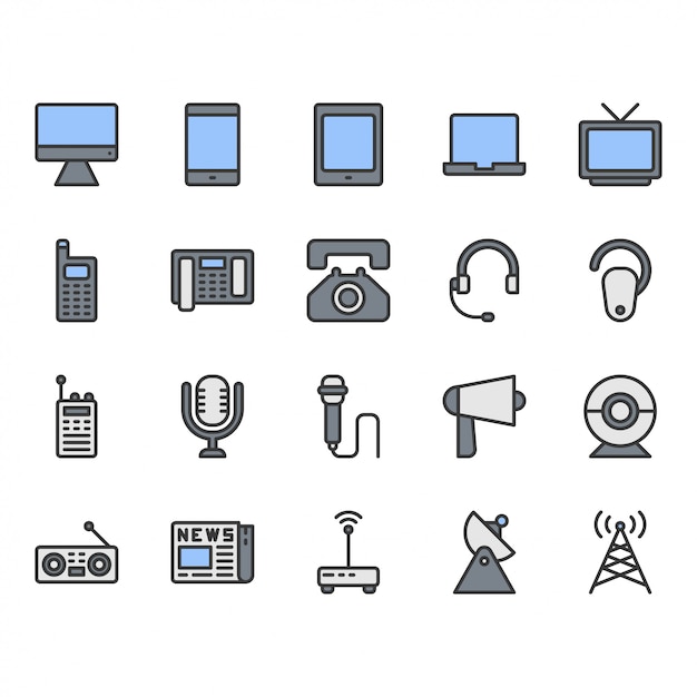 Communication device icon set