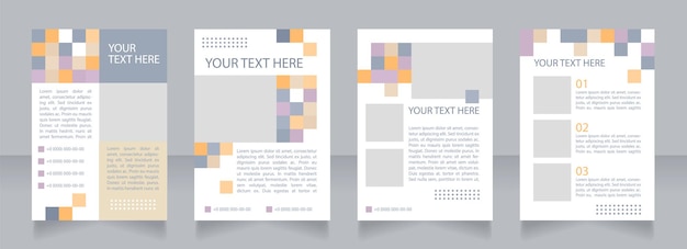 Vector company business ethics blank brochure layout design. rules, provisions. vertical poster template set with empty copy space for text. premade corporate reports collection. editable flyer paper pages