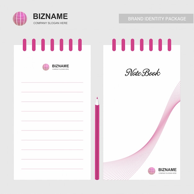 Vector company design notepad with logo vector