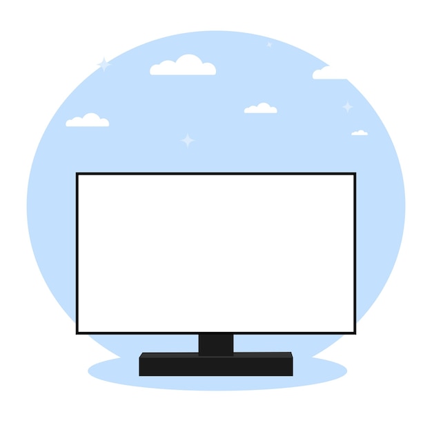 computer monitor with screen vector illustration