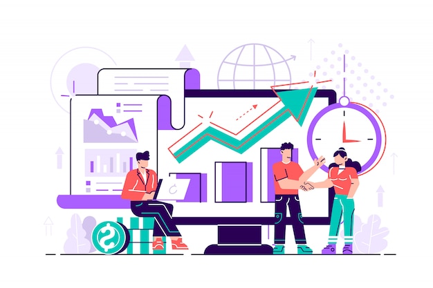 Concept financial investments, Investment in innovation, marketing, analysis, security of deposits for web page, banner, presentation, social media.  illustration guarantee of security financial