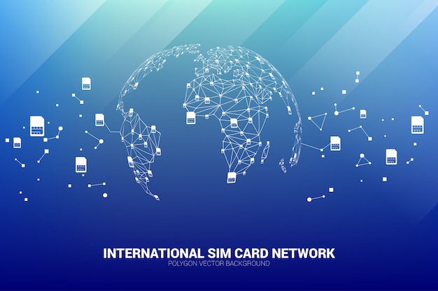 Vector concept for international sim card service and network.