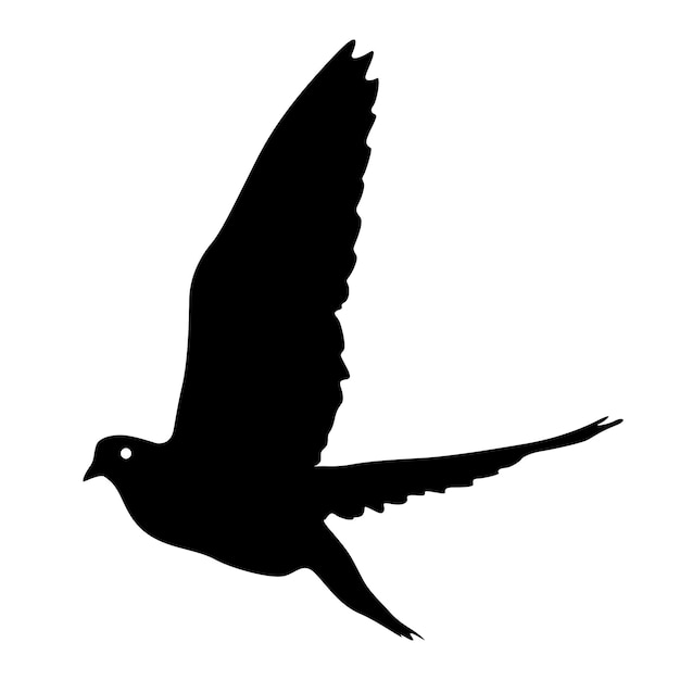 Vector concept of love or peace silhouettes doves