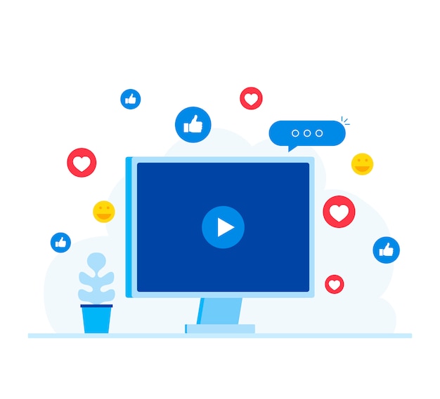 Concept of video marketing, live streaming.