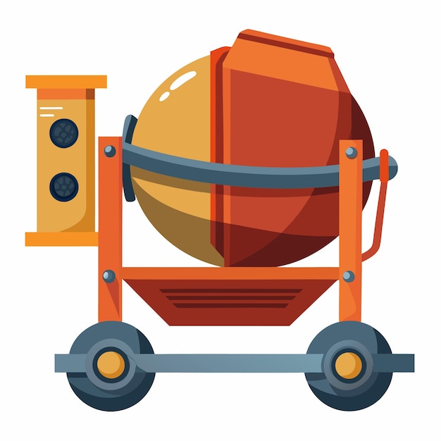 Vector concrete mixer clipart cartoon style vector illustration