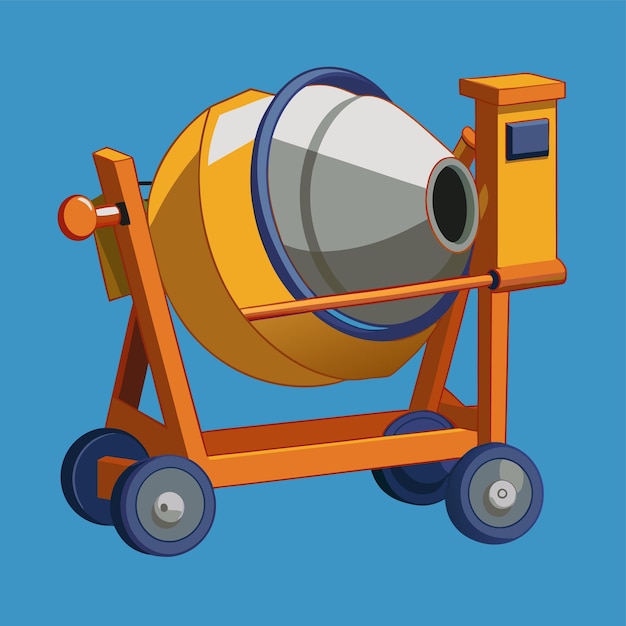 Vector concrete mixer clipart cartoon style vector illustration