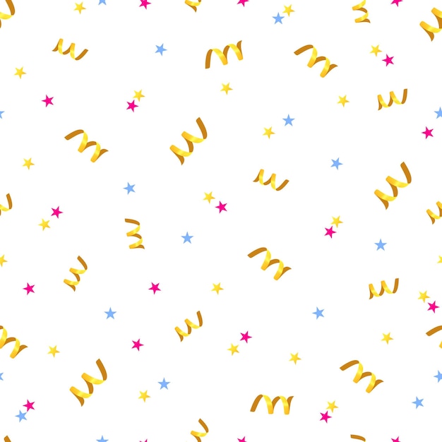 Vector confetti celebration seamless pattern design