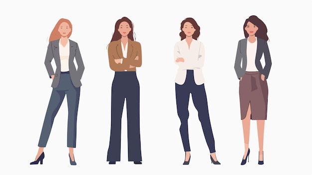 Vector confident business woman