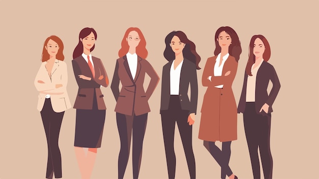 Vector confident business woman