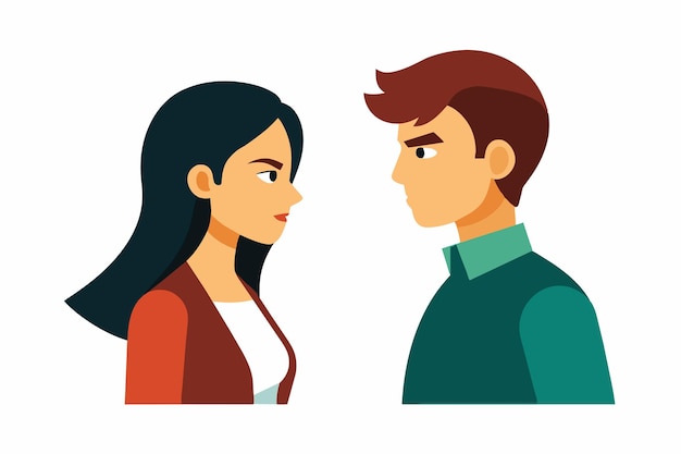 Vector conflict between a man and woman vector illustration