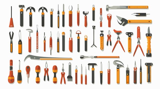 Vector construction tools design flat vector isolated on white