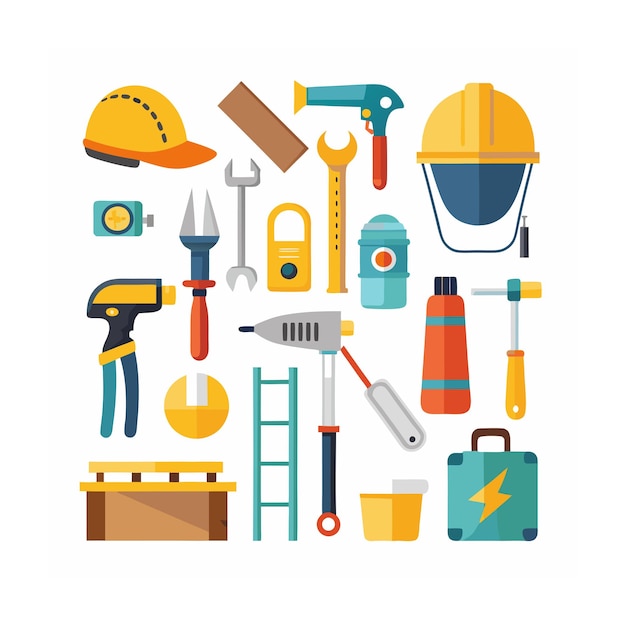 Vector construction and tools icons set