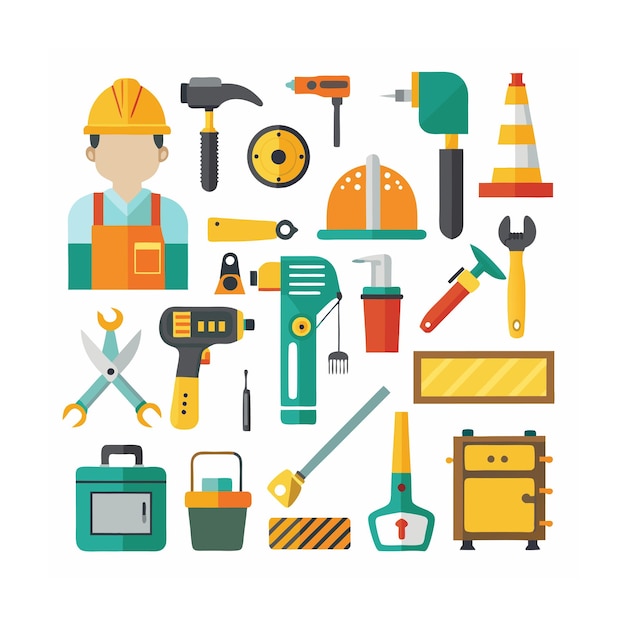 Vector construction and tools icons set